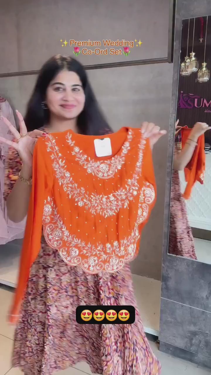 Stylish Pink Festive Wear Palazzo Set with Heavy Embroidery Work
