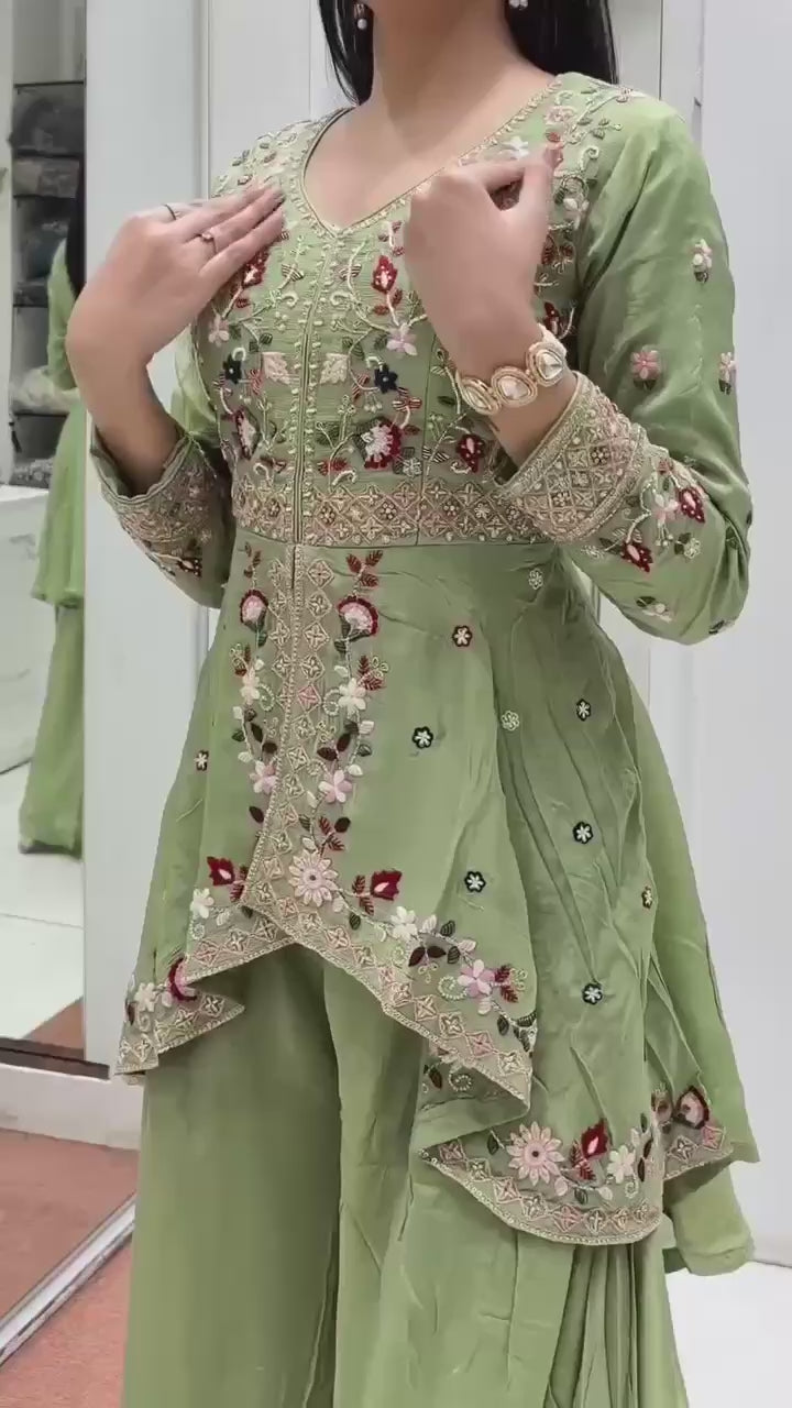 Premium Embroidered Sharara Set for Women with Dupatta | Party Wear Ethnic Outfit