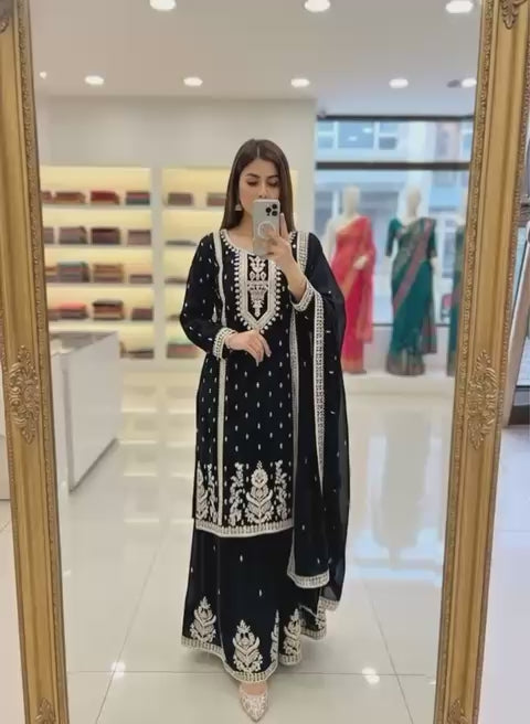 Stylish Women’s Sharara Set with Heavy Embroidery & Dupatta