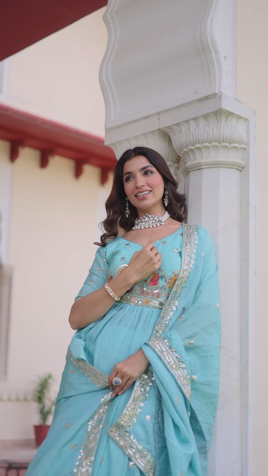 Embellished Sequinned Semi-Stitched Lehenga & Blouse With Dupatta