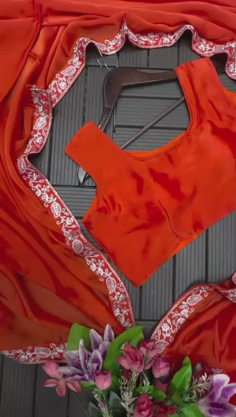 Premium Ready-To-Wear Saree with Embroidered Jacket – Trendy Collection