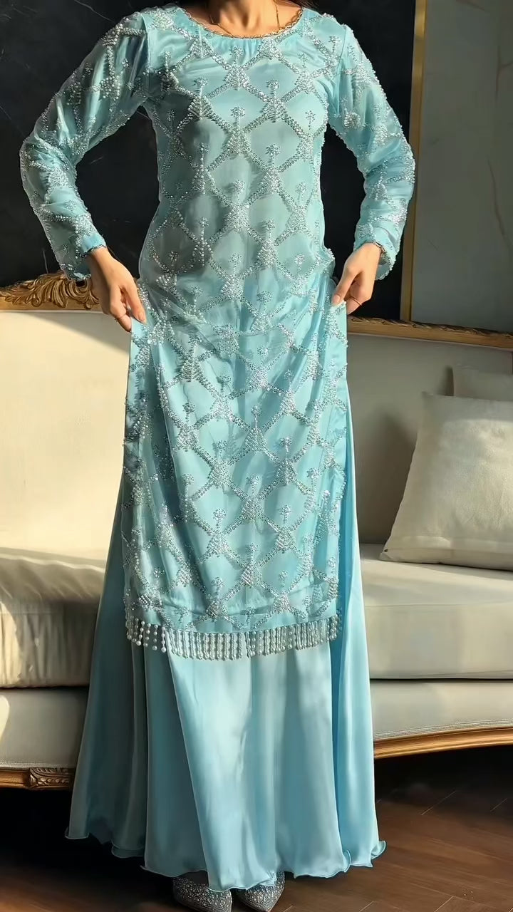 Graceful Long Kurta Set with Dupatta – Festive & Occasion Wear